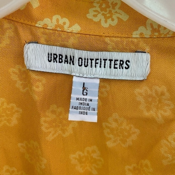Urban Outfitters Graziana Yellow Printed Short Sleeve Mini Dress L - Picture 4 of 9